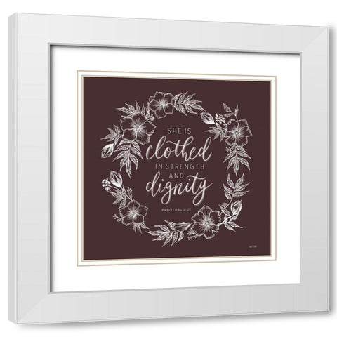 She is Clothed White Modern Wood Framed Art Print with Double Matting by House Fenway