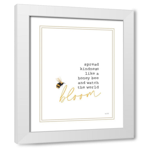 Spread Kindness White Modern Wood Framed Art Print with Double Matting by House Fenway