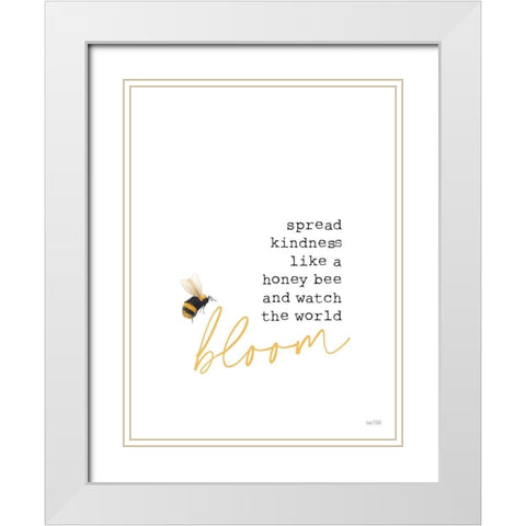 Spread Kindness White Modern Wood Framed Art Print with Double Matting by House Fenway