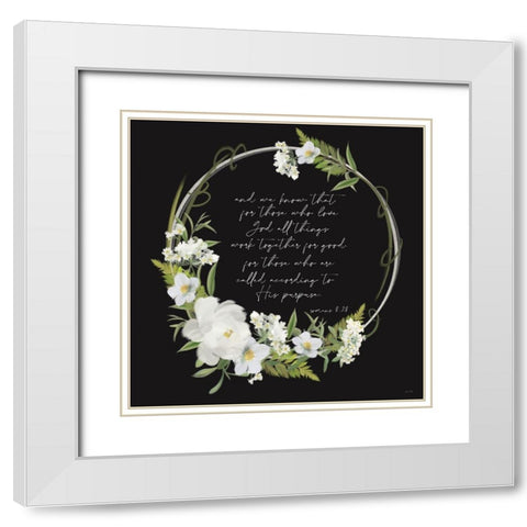 Romans 8 White Modern Wood Framed Art Print with Double Matting by House Fenway