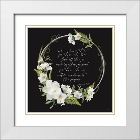Romans 8 White Modern Wood Framed Art Print with Double Matting by House Fenway