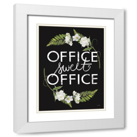 Office Sweet Office White Modern Wood Framed Art Print with Double Matting by House Fenway