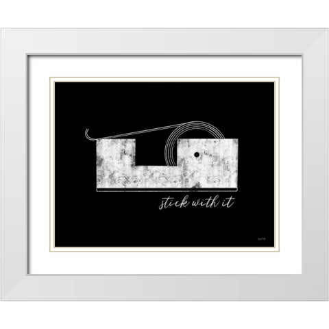 Stick With It White Modern Wood Framed Art Print with Double Matting by House Fenway