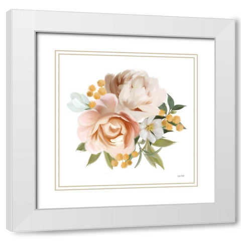 Peony Cluster White Modern Wood Framed Art Print with Double Matting by House Fenway