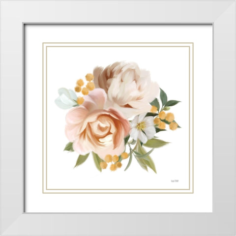 Peony Cluster White Modern Wood Framed Art Print with Double Matting by House Fenway