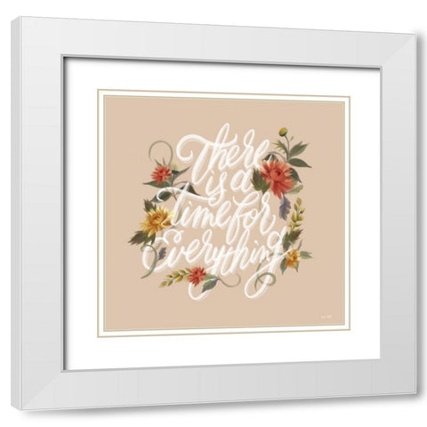 Time for Everything White Modern Wood Framed Art Print with Double Matting by House Fenway