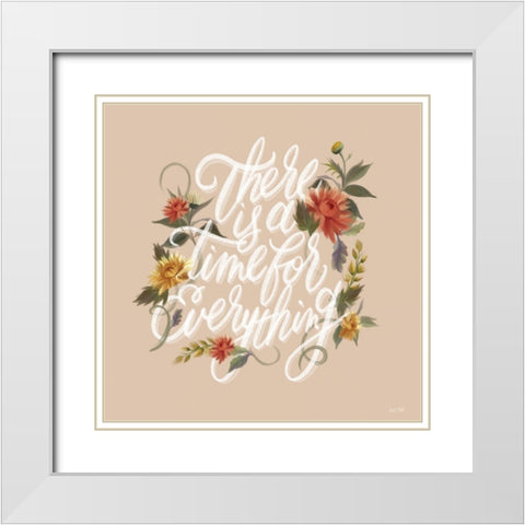 Time for Everything White Modern Wood Framed Art Print with Double Matting by House Fenway