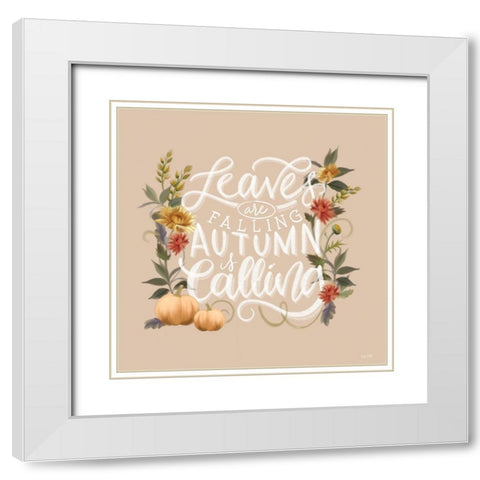 Autumn is Calling White Modern Wood Framed Art Print with Double Matting by House Fenway