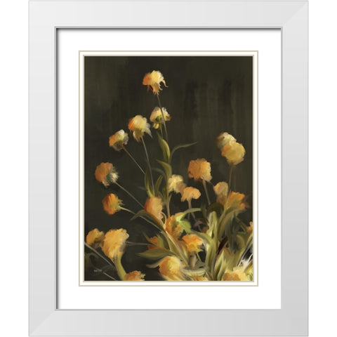 Golden Yarrow White Modern Wood Framed Art Print with Double Matting by House Fenway