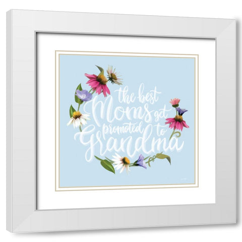 Promoted to Grandma   White Modern Wood Framed Art Print with Double Matting by House Fenway
