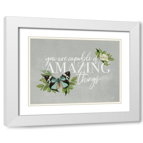 Amazing Things    White Modern Wood Framed Art Print with Double Matting by House Fenway