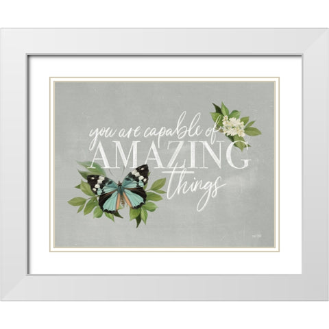 Amazing Things    White Modern Wood Framed Art Print with Double Matting by House Fenway