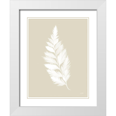 Botanical White Fern    White Modern Wood Framed Art Print with Double Matting by House Fenway