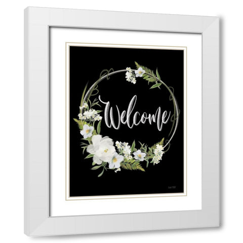 Welcome White Modern Wood Framed Art Print with Double Matting by House Fenway