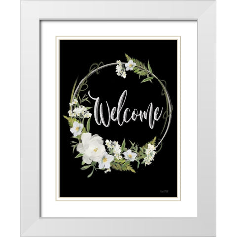 Welcome White Modern Wood Framed Art Print with Double Matting by House Fenway