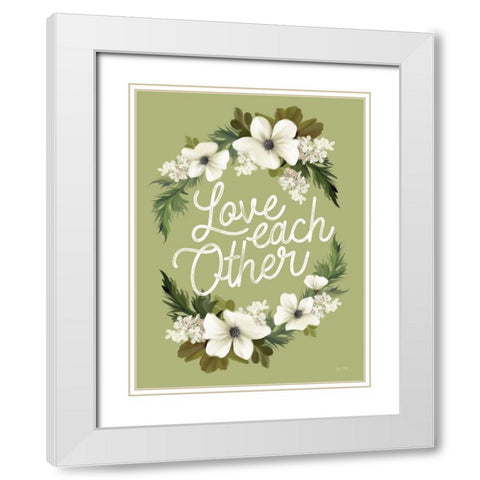 Love Each Other White Modern Wood Framed Art Print with Double Matting by House Fenway