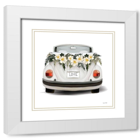 Flower Garden Convertible White Modern Wood Framed Art Print with Double Matting by House Fenway