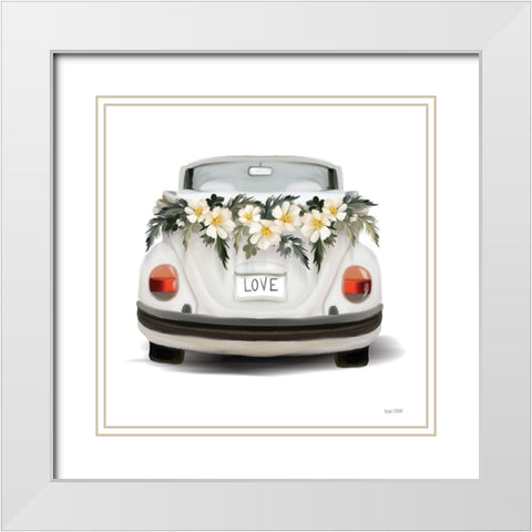 Flower Garden Convertible White Modern Wood Framed Art Print with Double Matting by House Fenway
