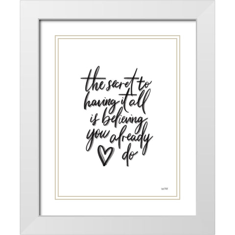 The Secret White Modern Wood Framed Art Print with Double Matting by House Fenway