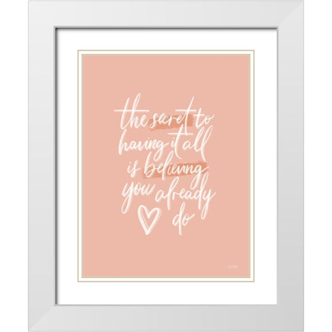 The Secret  White Modern Wood Framed Art Print with Double Matting by House Fenway