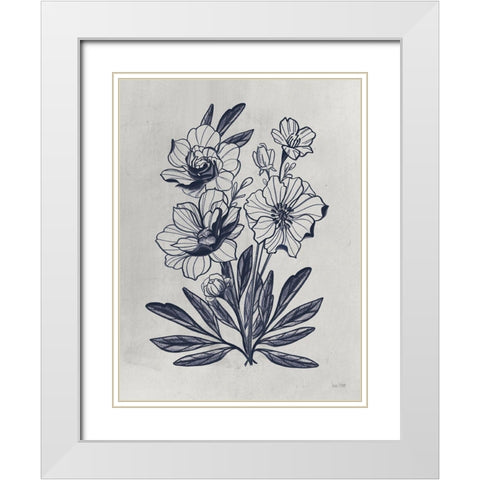 Vintage Blues I    White Modern Wood Framed Art Print with Double Matting by House Fenway
