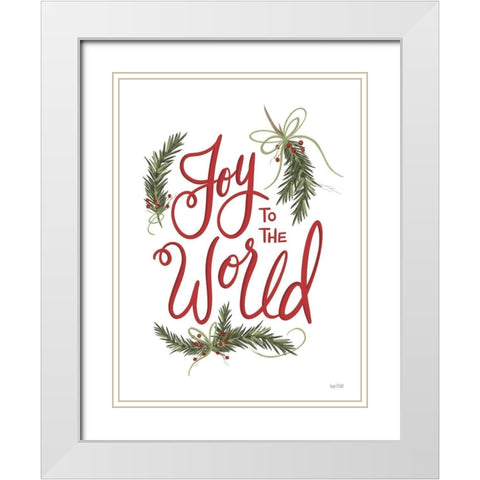 Joy to the World White Modern Wood Framed Art Print with Double Matting by House Fenway