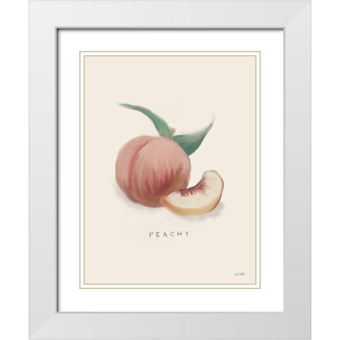 Peachy White Modern Wood Framed Art Print with Double Matting by Malkowski, Melissa