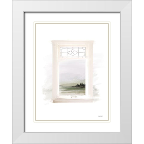 Georgia Hills White Modern Wood Framed Art Print with Double Matting by House Fenway