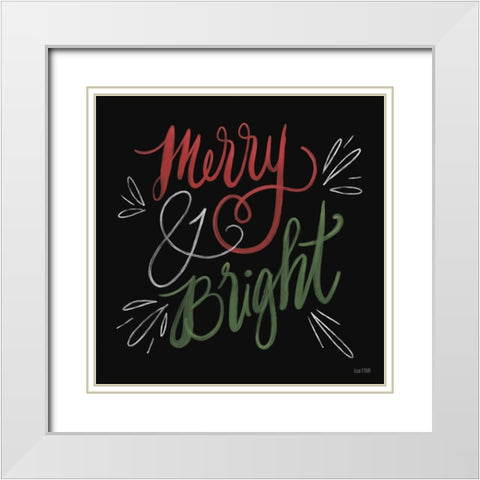 Merry And Bright White Modern Wood Framed Art Print with Double Matting by House Fenway