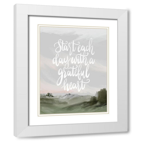 Start Each Day White Modern Wood Framed Art Print with Double Matting by House Fenway