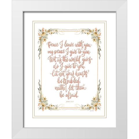 Peace I Leave With You White Modern Wood Framed Art Print with Double Matting by House Fenway