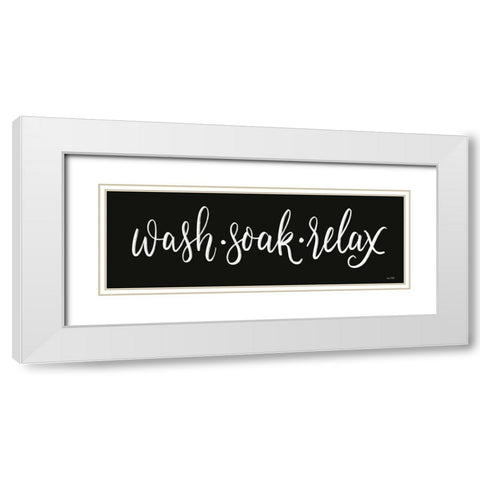 Wash-Soak-Relax White Modern Wood Framed Art Print with Double Matting by House Fenway