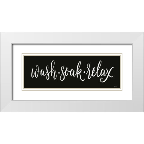 Wash-Soak-Relax White Modern Wood Framed Art Print with Double Matting by House Fenway