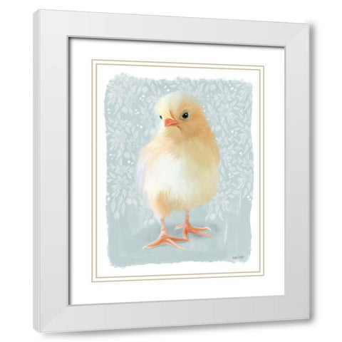 Spring Chick I White Modern Wood Framed Art Print with Double Matting by House Fenway
