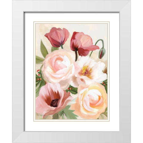 Posing Poppies White Modern Wood Framed Art Print with Double Matting by House Fenway