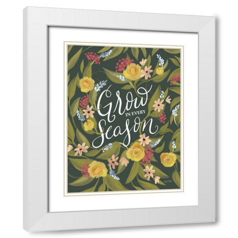 Grow in Every Season White Modern Wood Framed Art Print with Double Matting by House Fenway