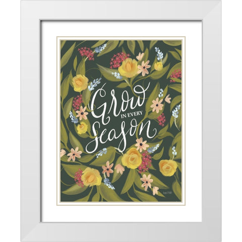 Grow in Every Season White Modern Wood Framed Art Print with Double Matting by House Fenway