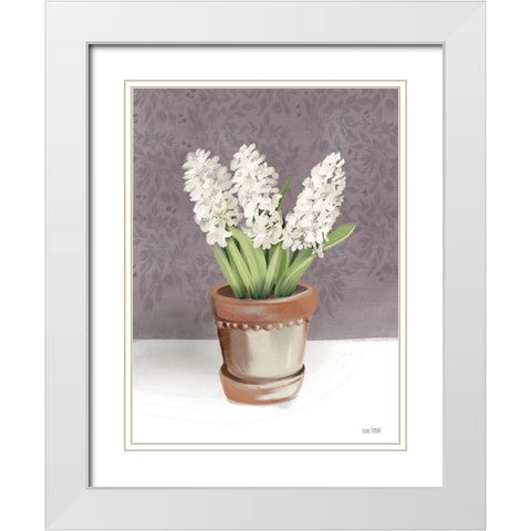 House Hyacinth Plant White Modern Wood Framed Art Print with Double Matting by House Fenway