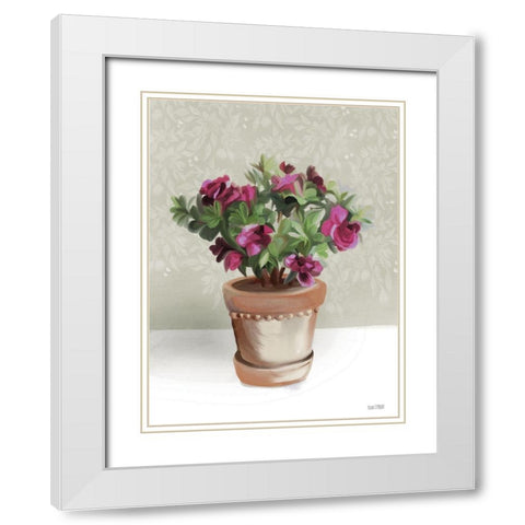 House Begonia Plant White Modern Wood Framed Art Print with Double Matting by House Fenway
