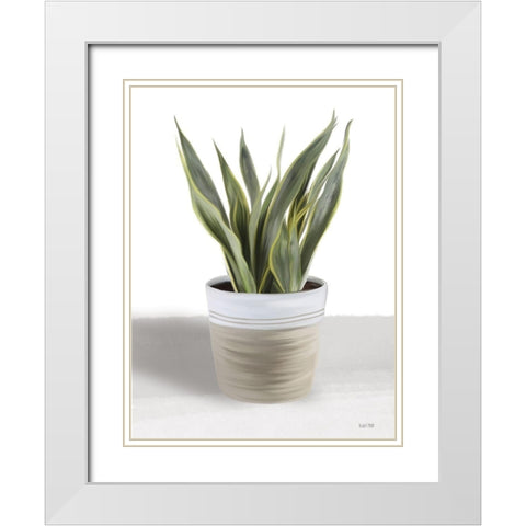 Snake Plant I White Modern Wood Framed Art Print with Double Matting by House Fenway