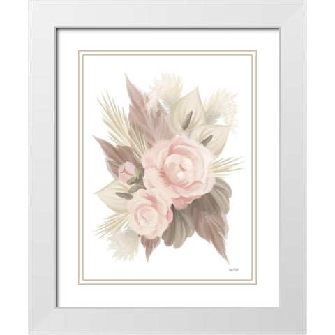 Bohemian Bouquet White Modern Wood Framed Art Print with Double Matting by House Fenway