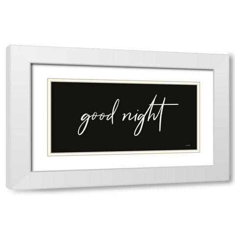 Good Night White Modern Wood Framed Art Print with Double Matting by House Fenway