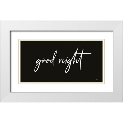 Good Night White Modern Wood Framed Art Print with Double Matting by House Fenway