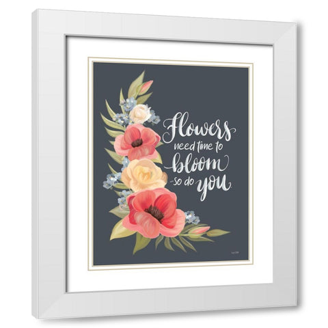 Need Time to Bloom White Modern Wood Framed Art Print with Double Matting by House Fenway