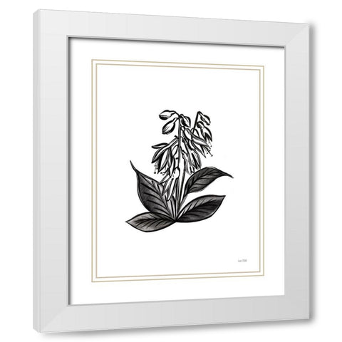 Pen and Ink Wildflower III White Modern Wood Framed Art Print with Double Matting by House Fenway
