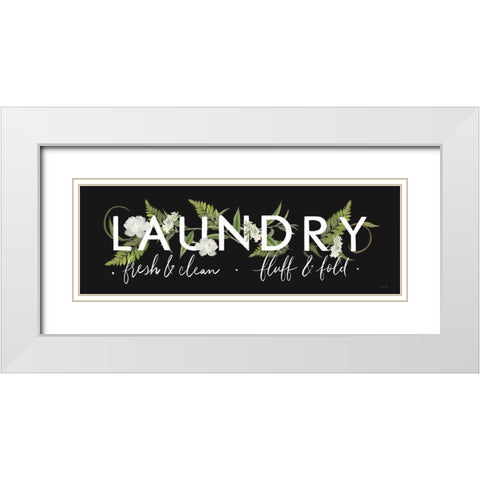 Laundry Sign White Modern Wood Framed Art Print with Double Matting by House Fenway