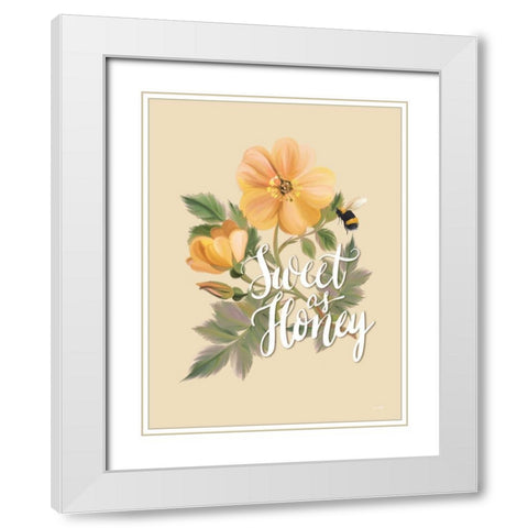 Sweet as Honey    White Modern Wood Framed Art Print with Double Matting by House Fenway