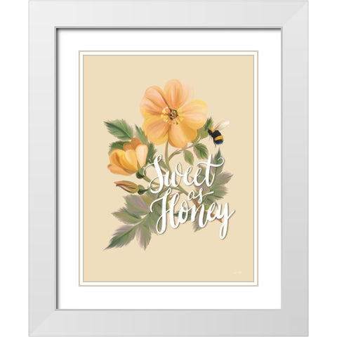 Sweet as Honey    White Modern Wood Framed Art Print with Double Matting by House Fenway