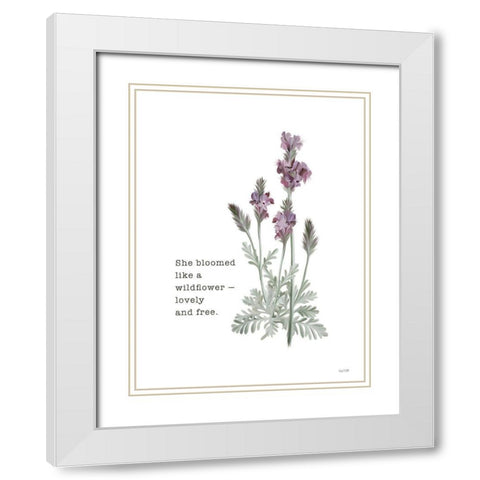Lovely and Free    White Modern Wood Framed Art Print with Double Matting by House Fenway