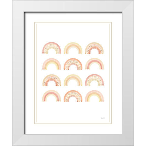 Follow Your Dreams Rainbows    White Modern Wood Framed Art Print with Double Matting by House Fenway